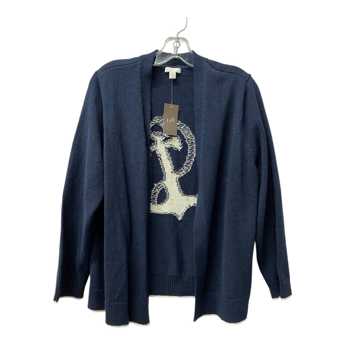 Sweater Cardigan By J. Jill In Nautical Print, Size:Xlp