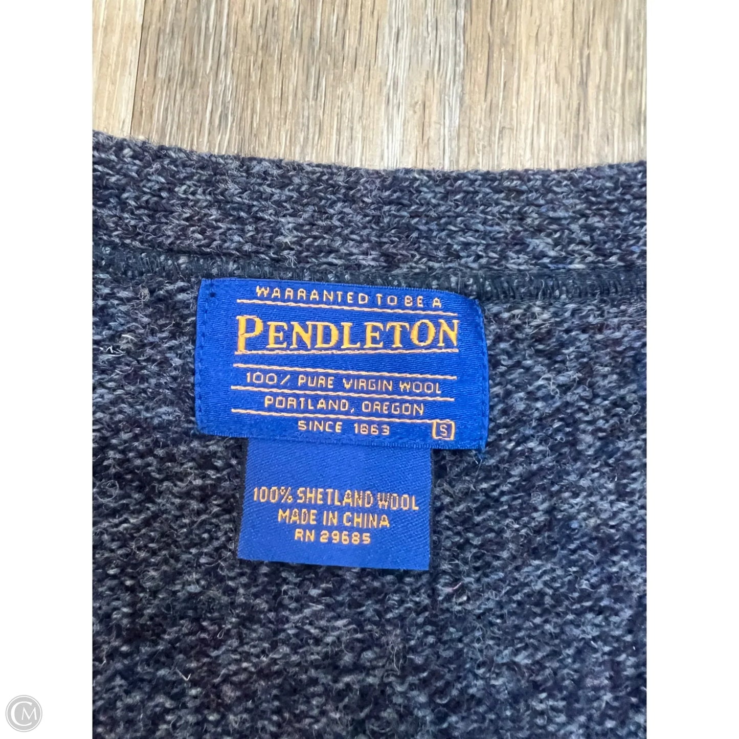 Sweater Cardigan By Pendleton In Blue, Size: S