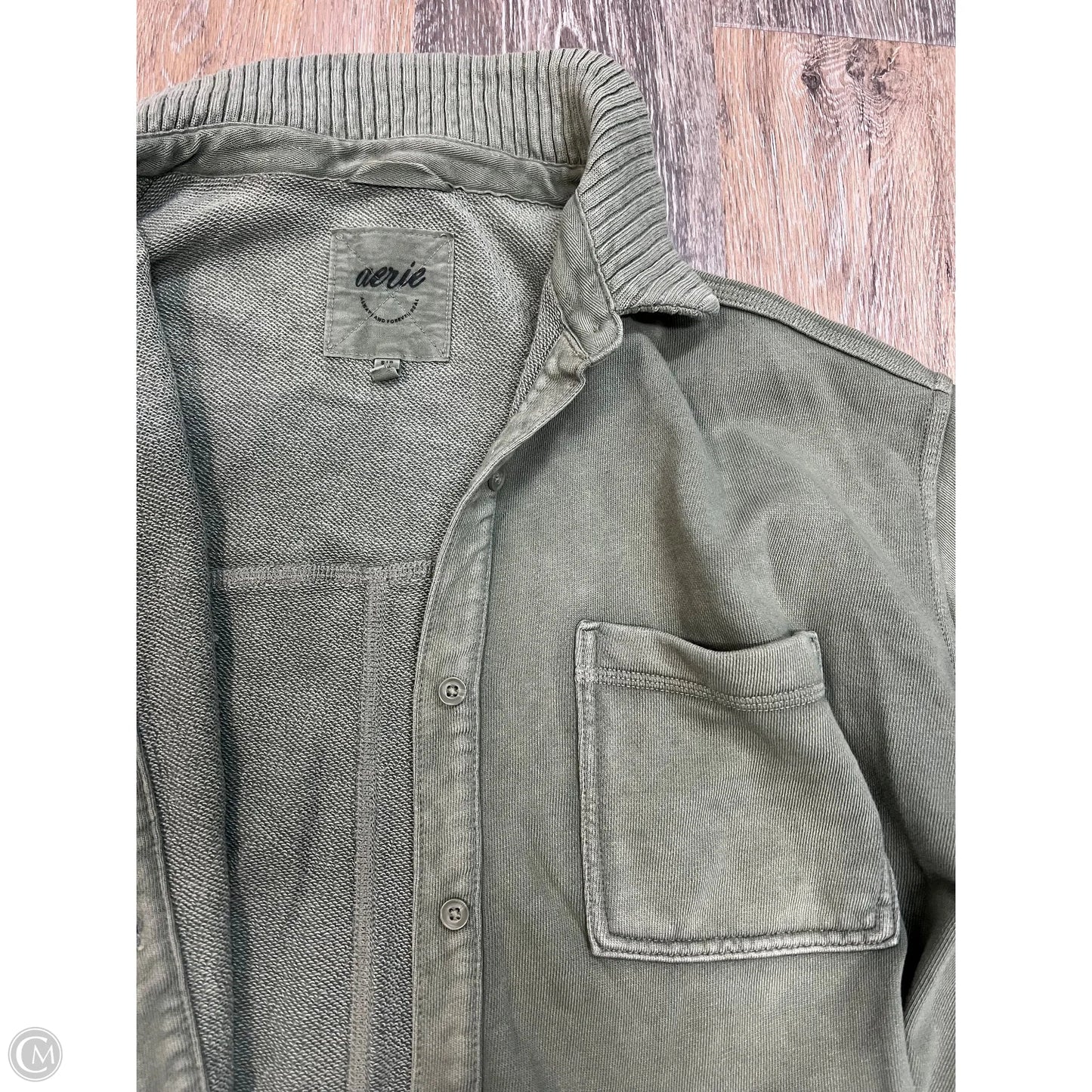 Jacket Shirt By Aerie In Green, Size: S