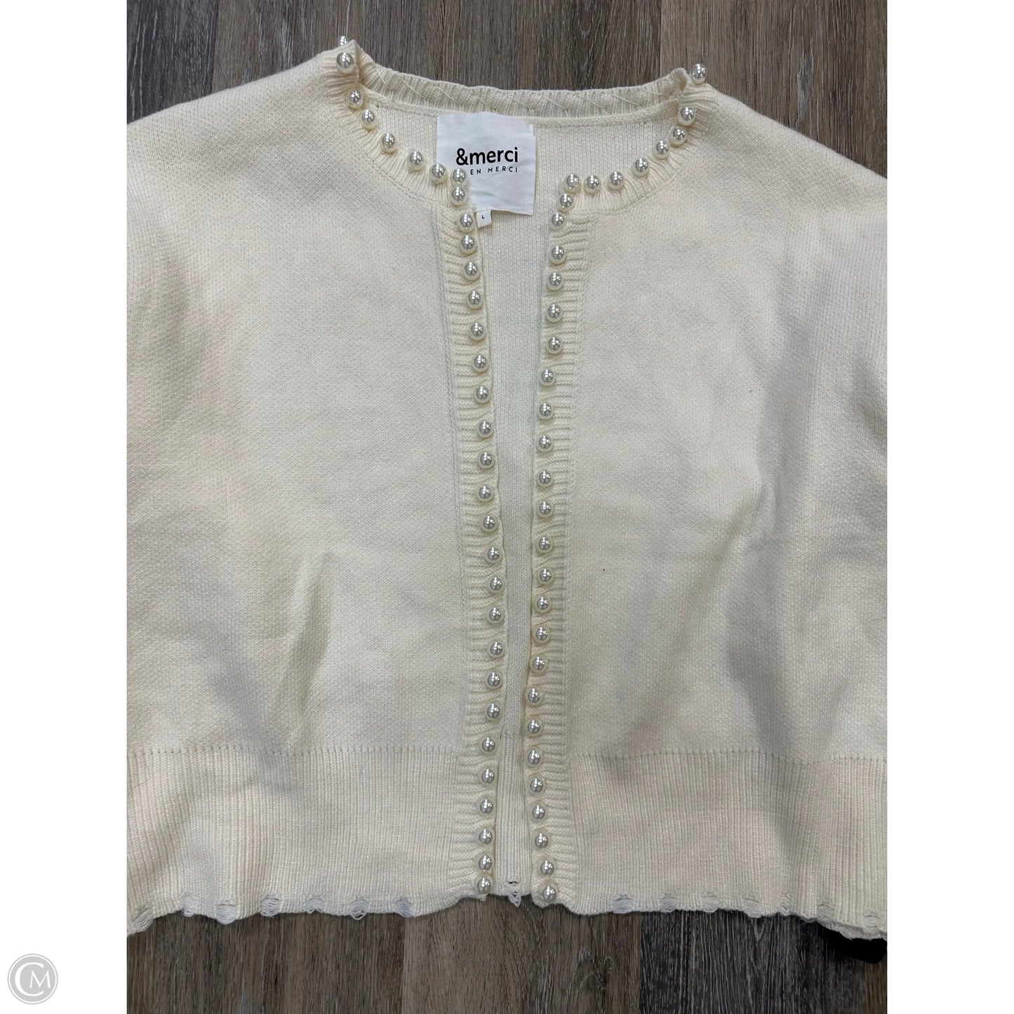 Sweater Cardigan By &merci In Cream, Size: L