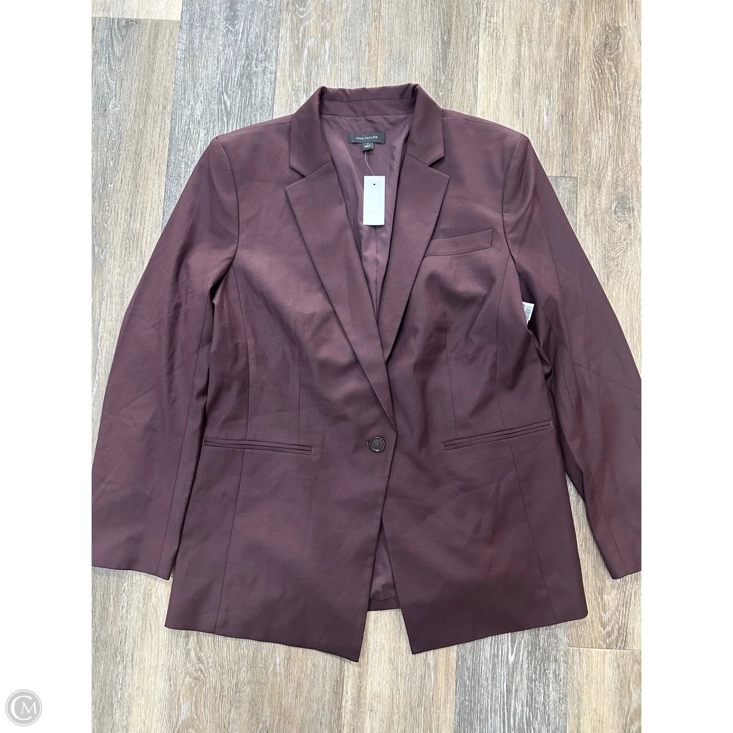 Blazer By Ann Taylor In Maroon, Size: 14