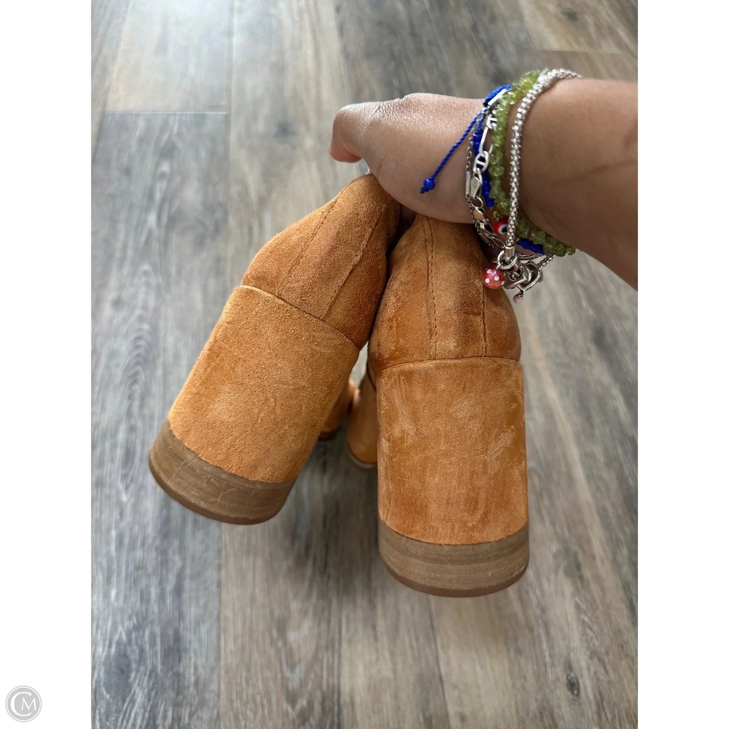 Shoes Heels Block By AS98 In Tan, Size: 10