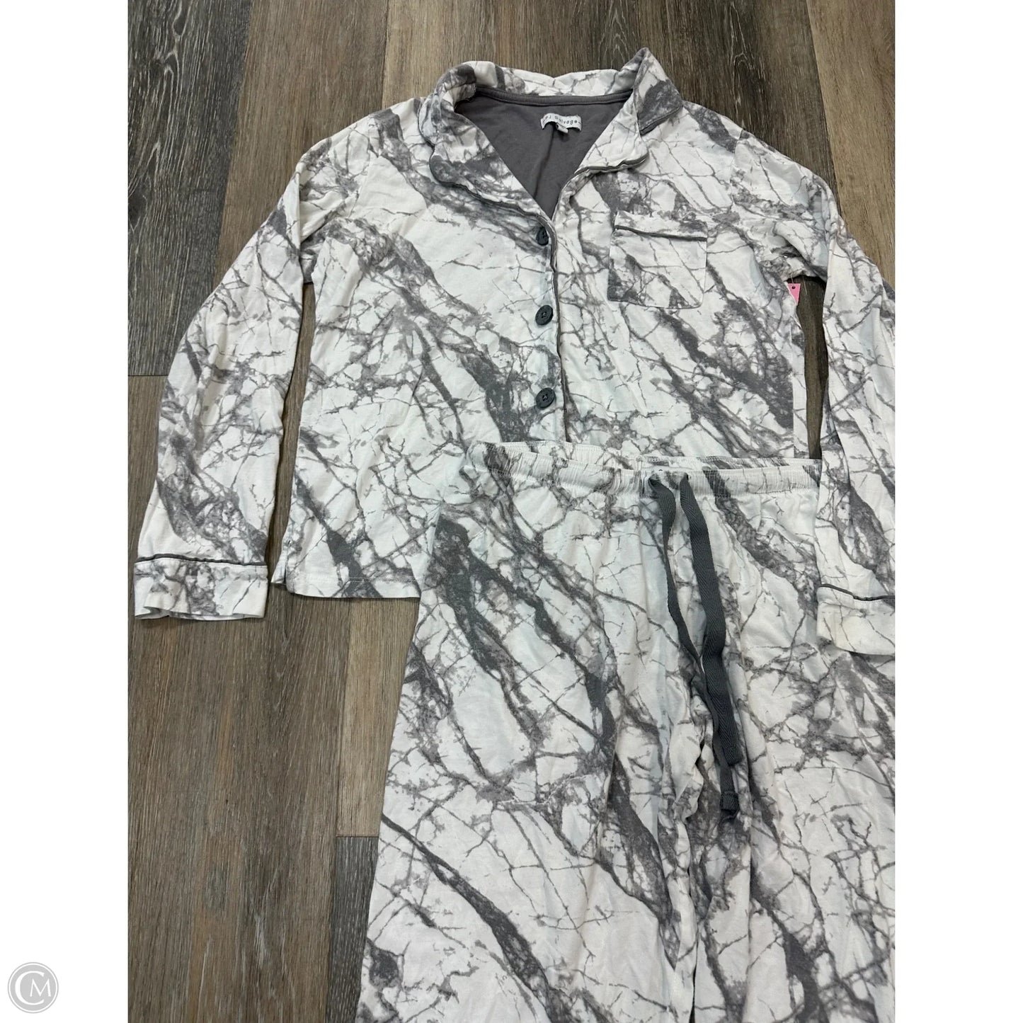 Pajamas 2pc By PJ Salvage In Grey & White, Size: S