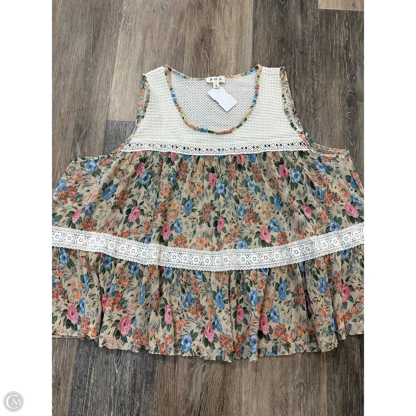 Tank Top By Pol In Floral Print, Size: L