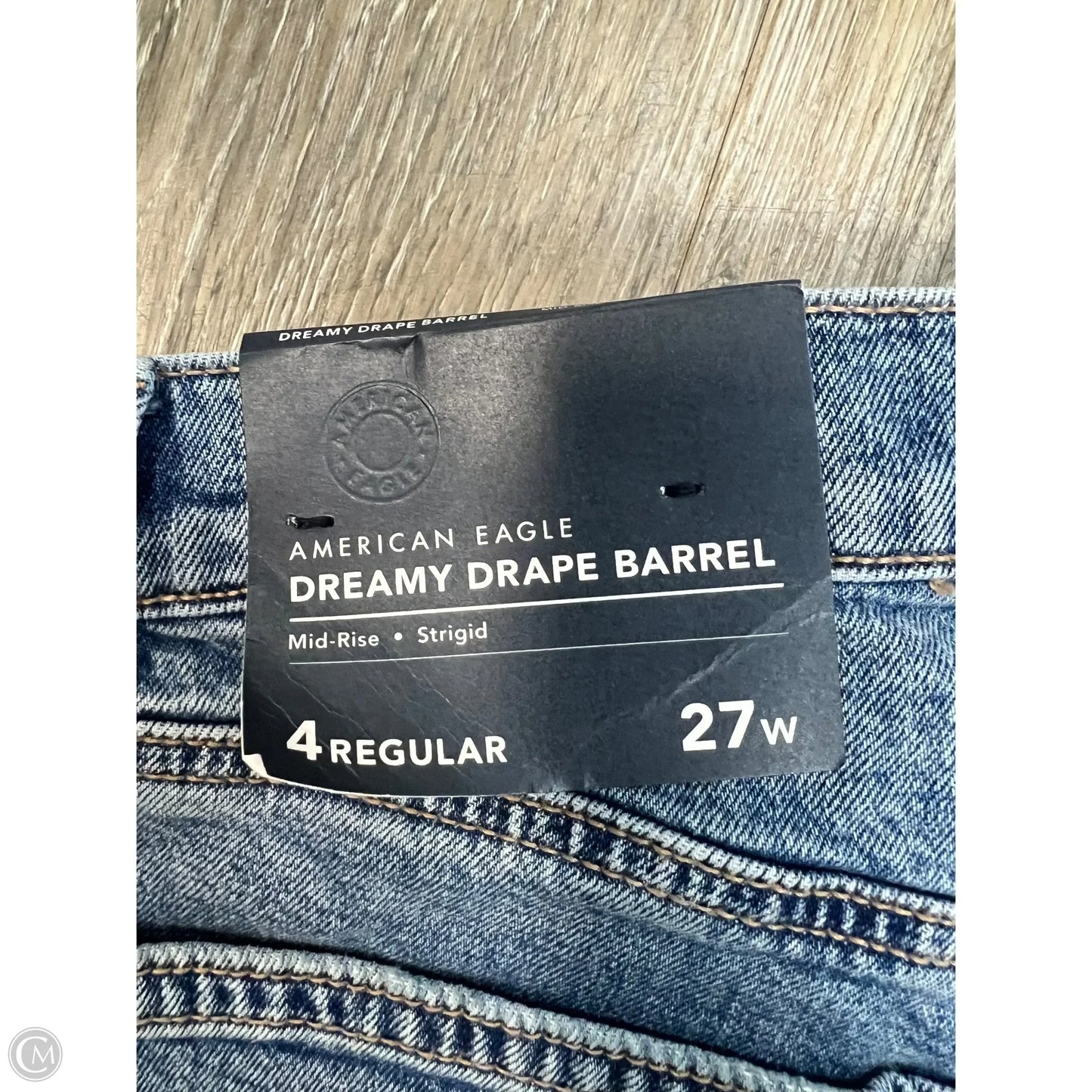 Jeans Straight By American Eagle In Blue Denim, Size: 4