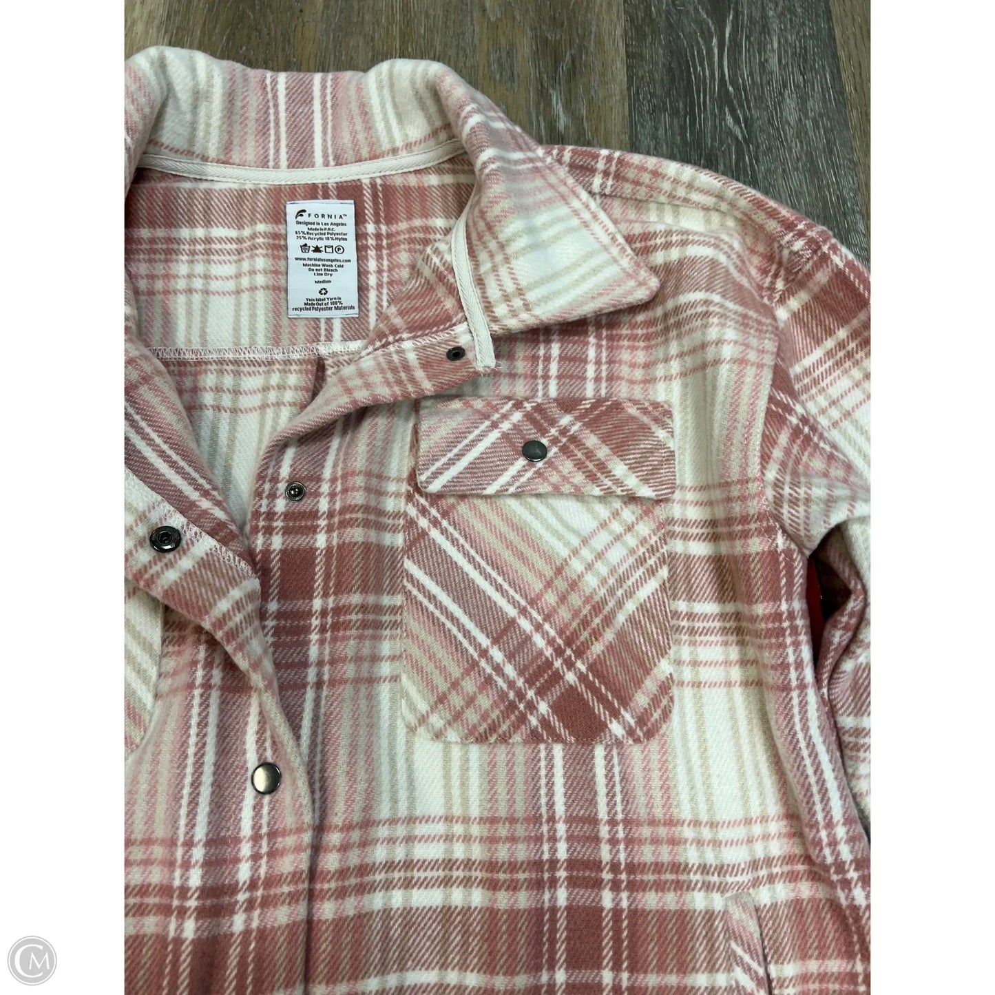 Jacket Shirt By Fornia In Pink, Size: M