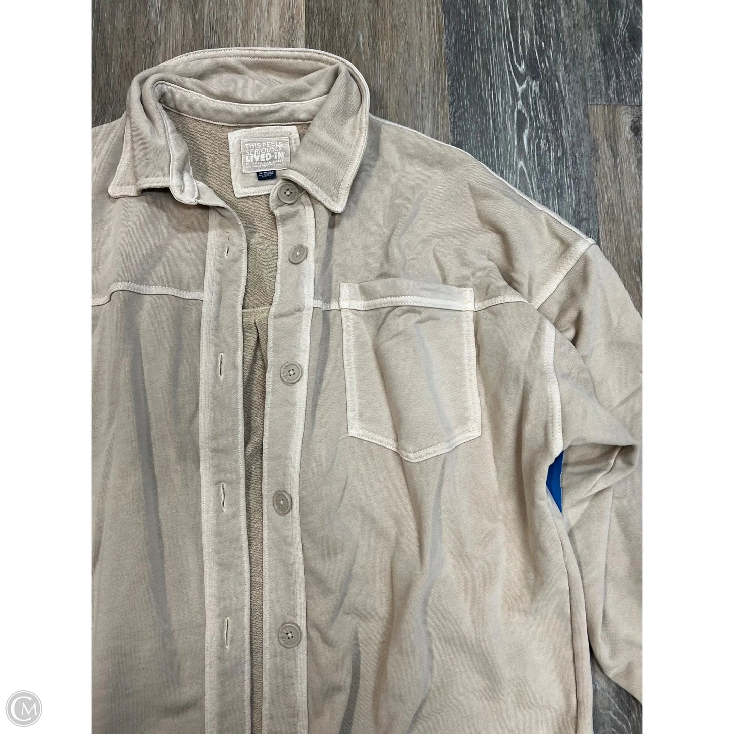 Jacket Shirt By American Eagle In Beige, Size: Xl