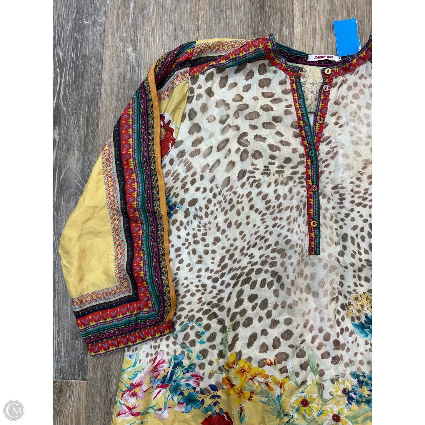 Blouse Long Sleeve By Johnny Was In Yellow, Size: M