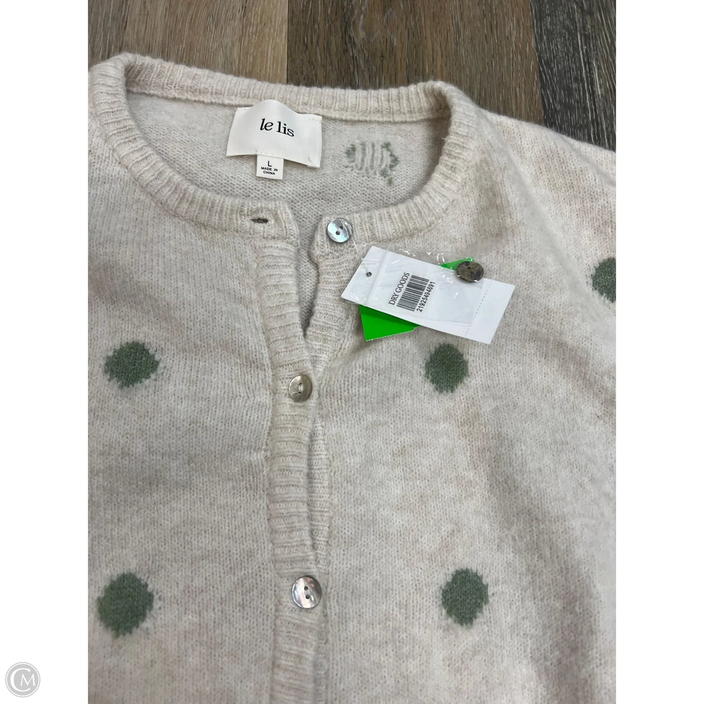 Sweater Cardigan By Le Lis In Polkadot Pattern, Size: L