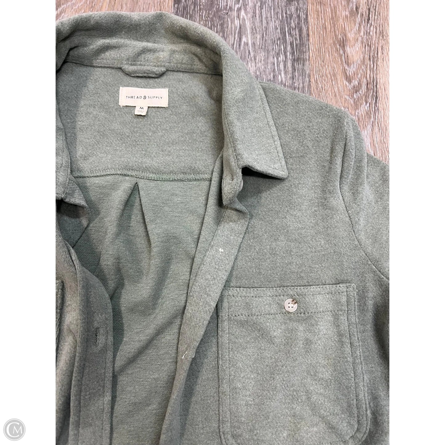 Jacket Shirt By Thread And Supply In Green, Size: M