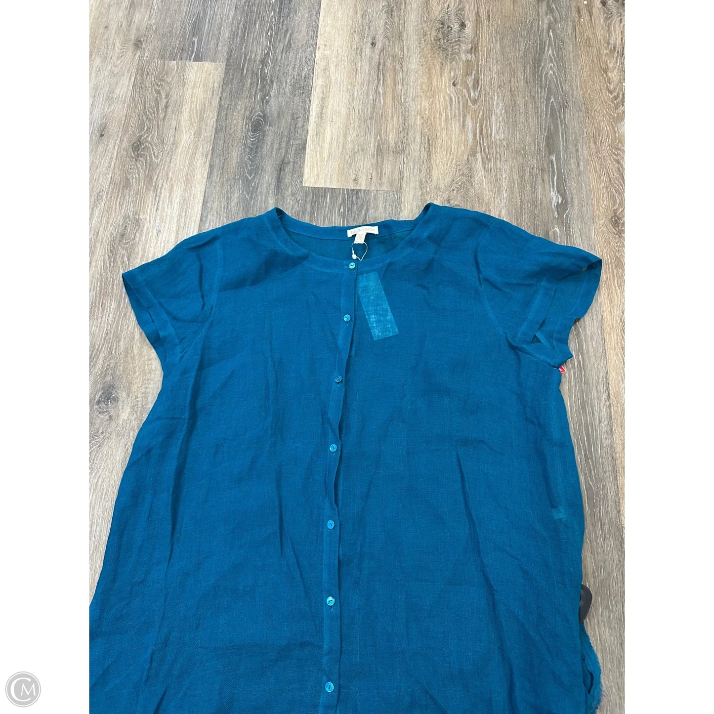 Blouse Short Sleeve By Eileen Fisher In Teal, Size: Xl