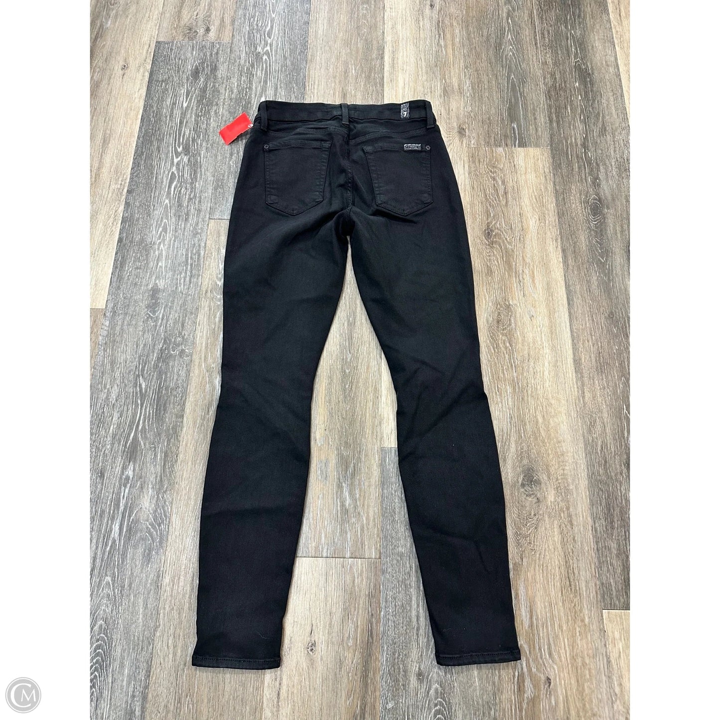 Jeans Skinny By 7 For All Mankind In Black Denim, Size: 4