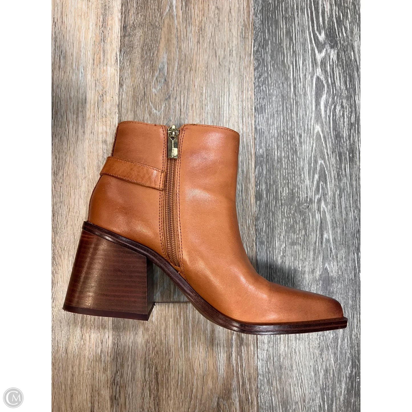 Boots Ankle Heels By Vince Camuto In Tan, Size: 6.5