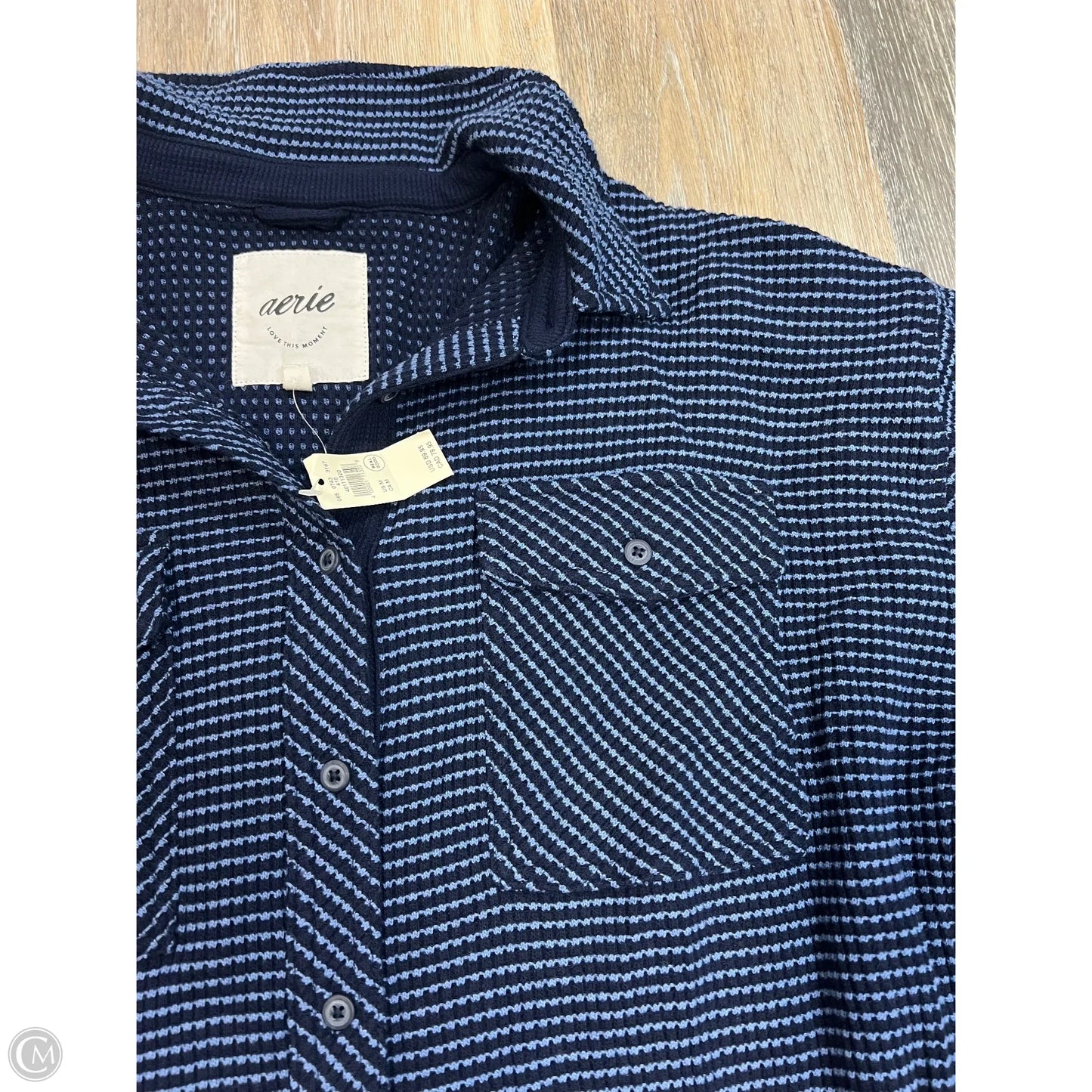 Jacket Shirt By Aerie In Blue, Size: M