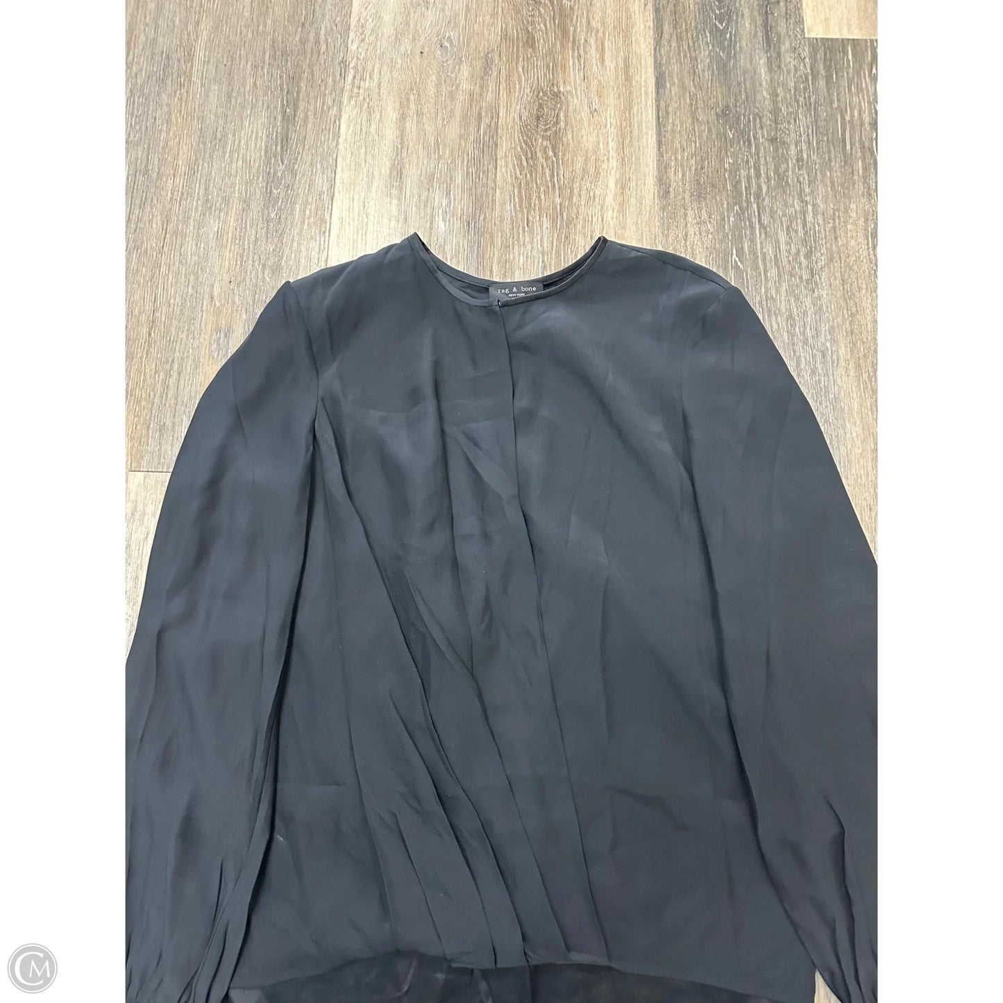 Blouse Long Sleeve By Rag And Bone In Black, Size: M