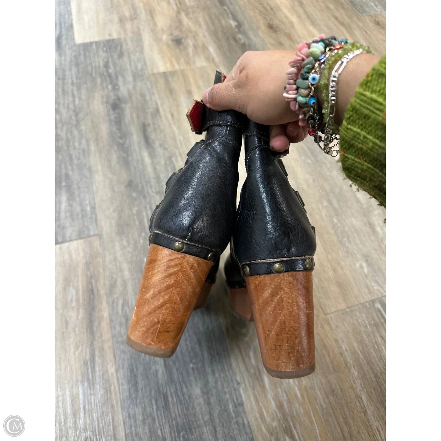 Boots Ankle Heels By Bed Stu In Black, Size: 8