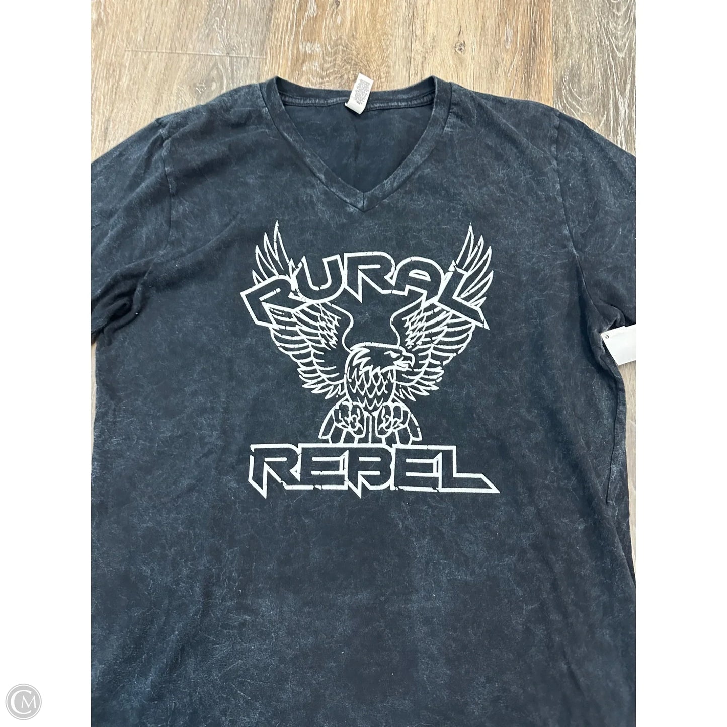 Top Short Sleeve By Bella + Canvas In Black, Size: M