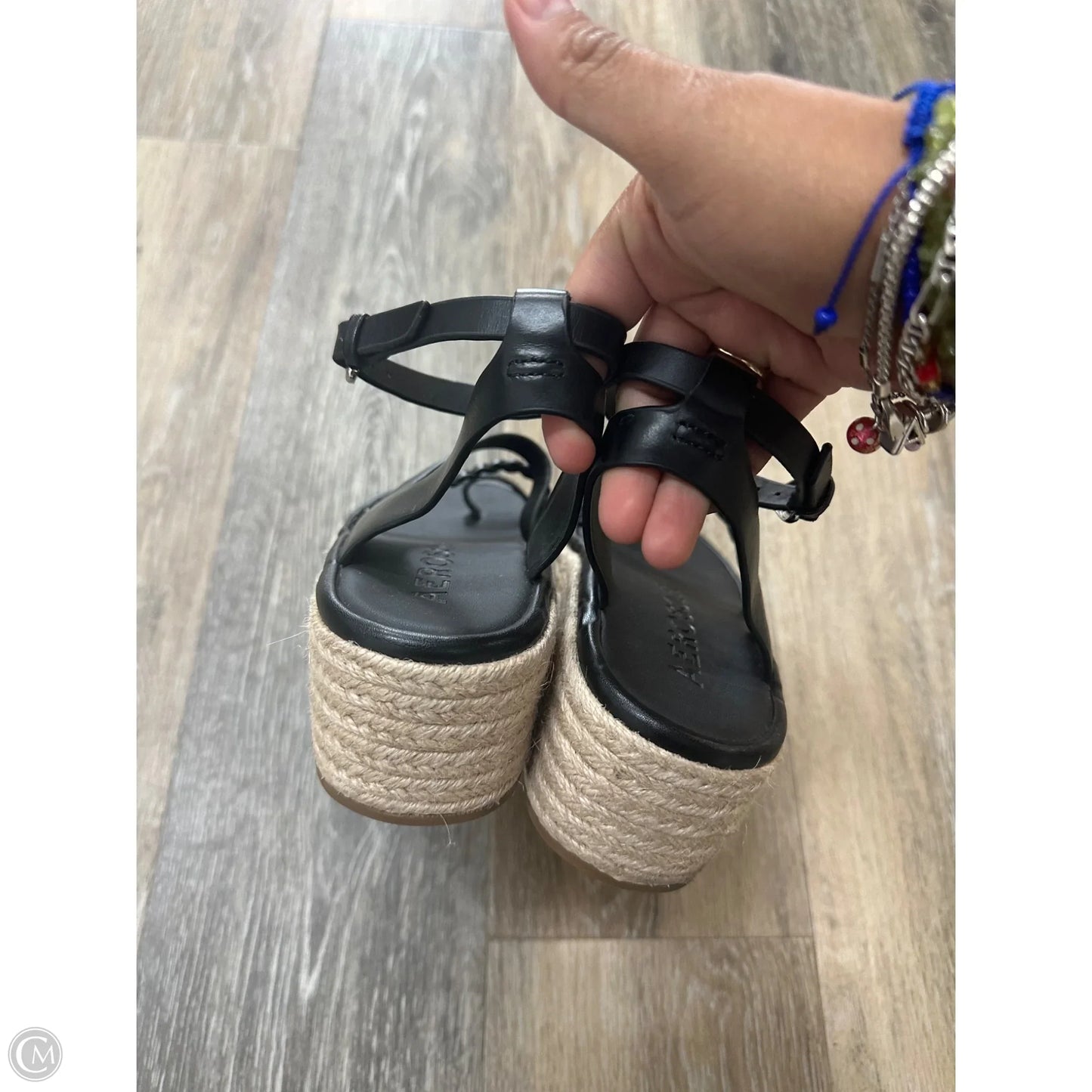 Sandals Heels Platform By Aerosoles In Black, Size: 7.5