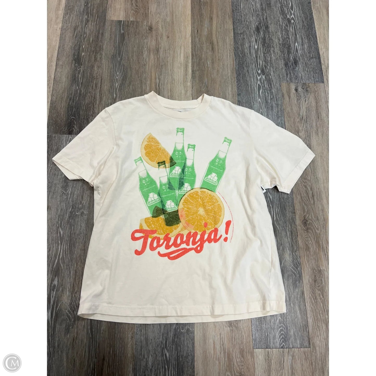 Top Short Sleeve By Abercrombie And Fitch In Cream, Size: S