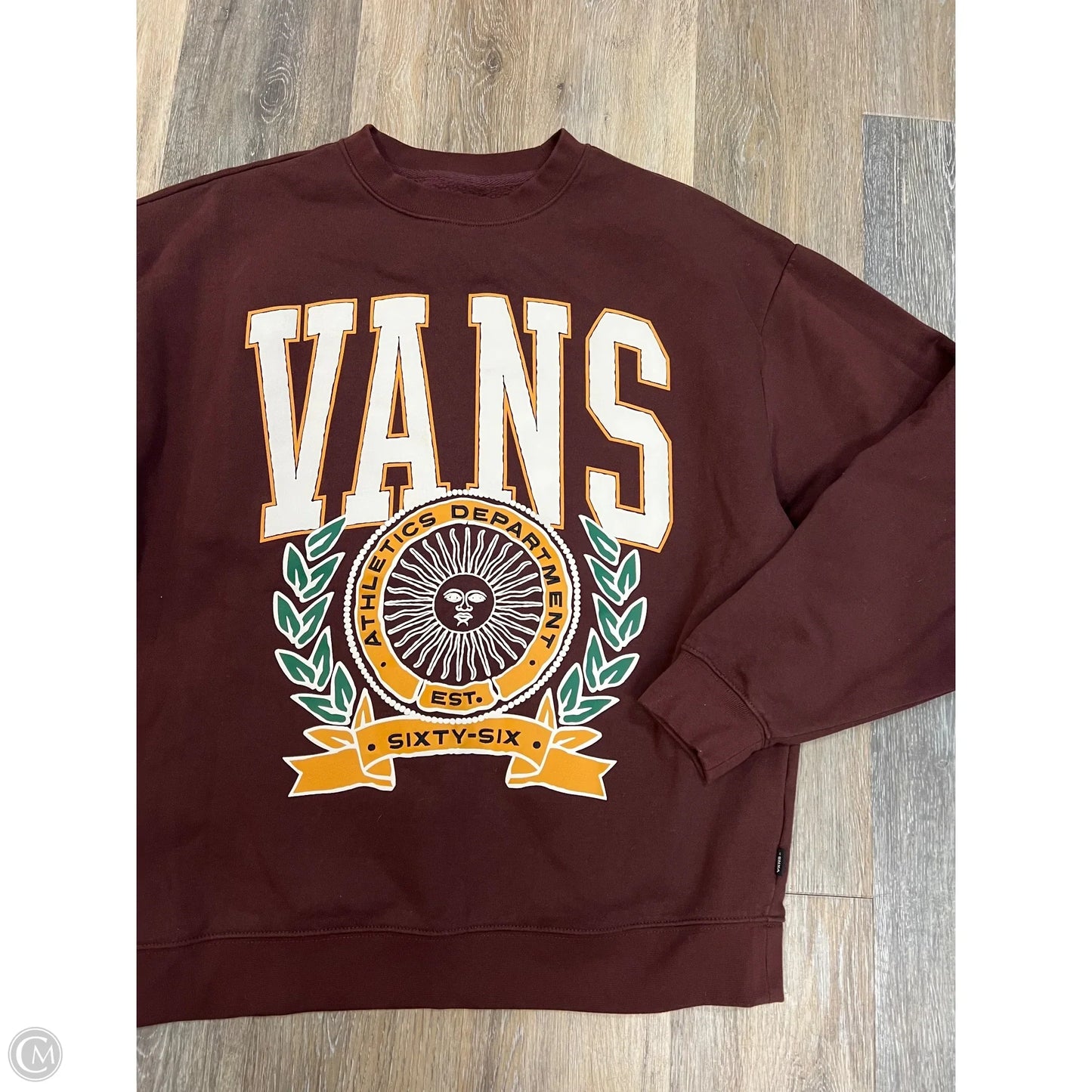 Sweatshirt Crewneck By Vans In Brown, Size: S