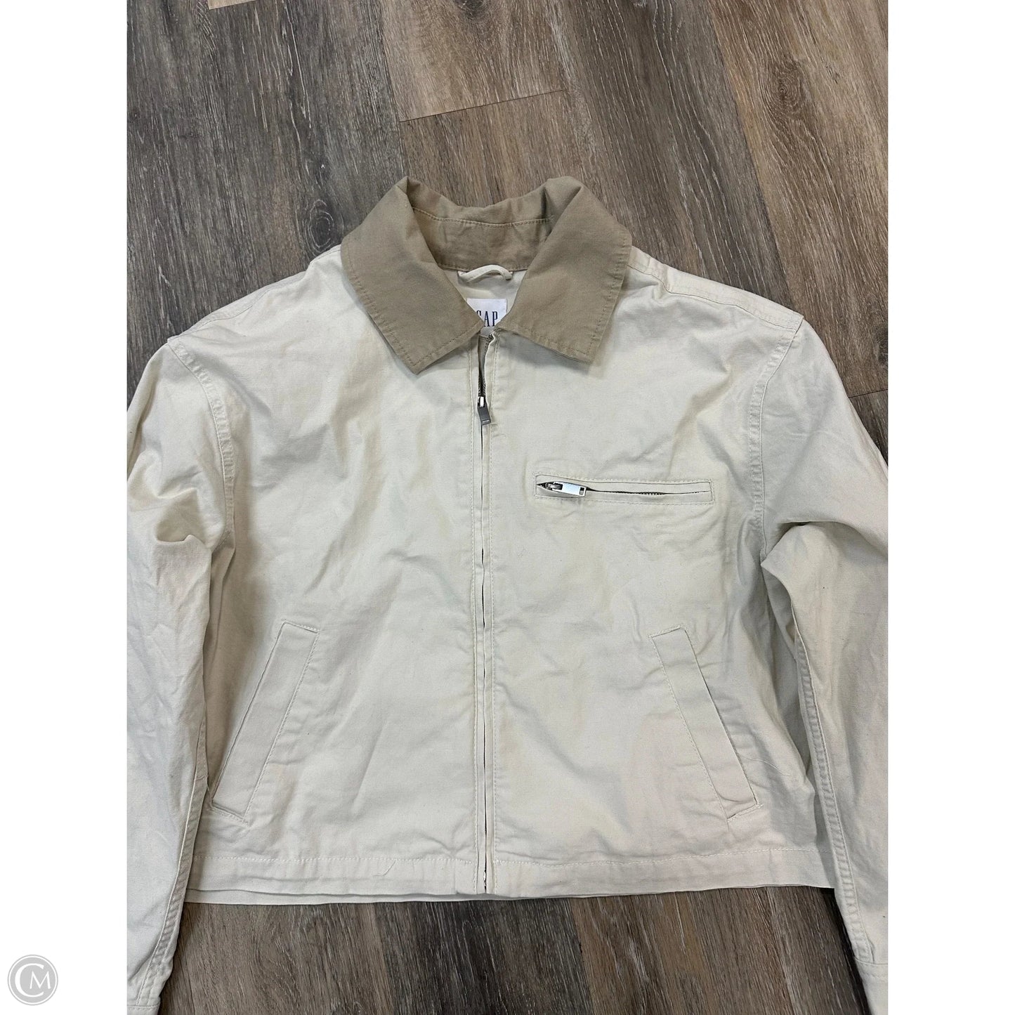 Jacket Denim By Gap In Cream, Size: L