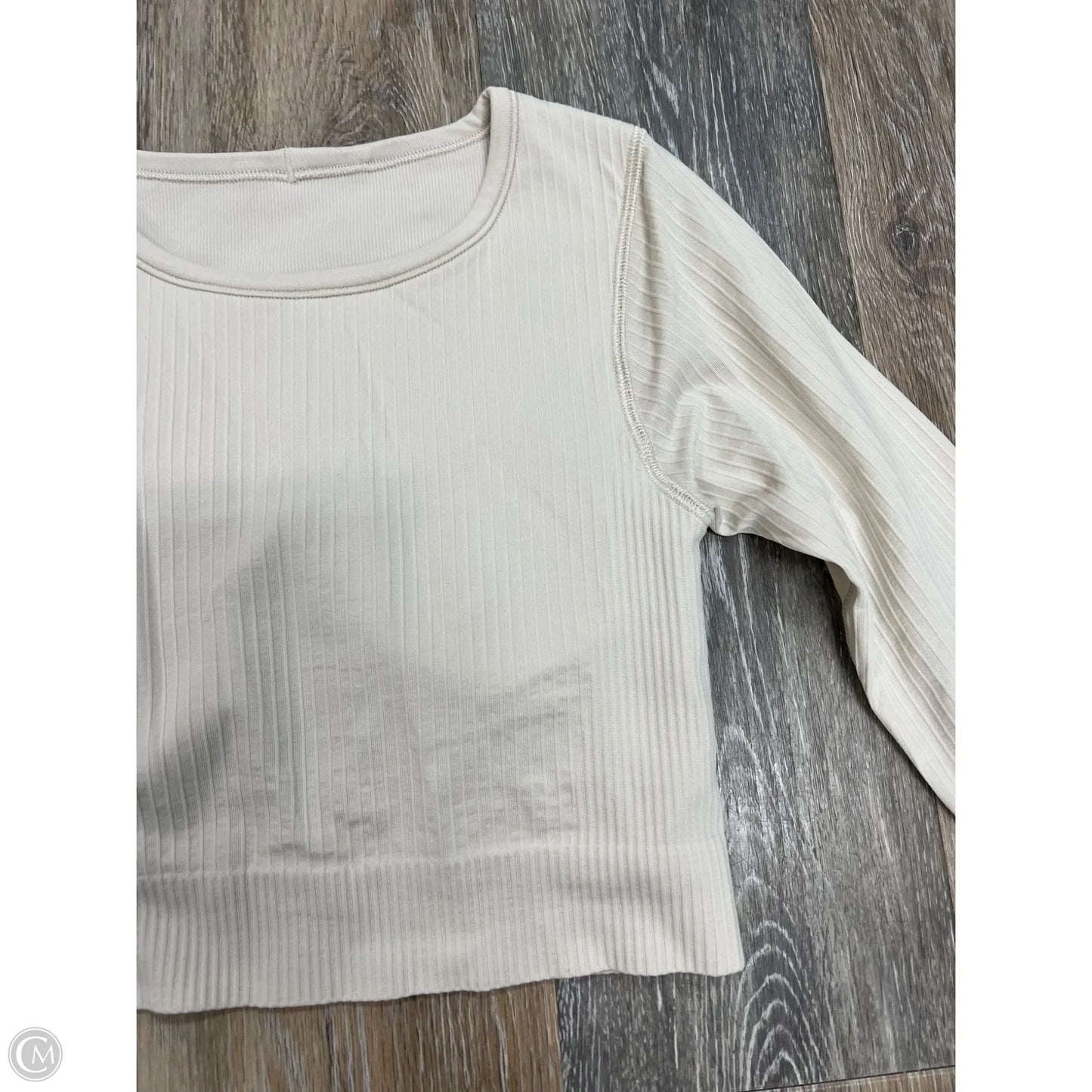 Athletic Top Long Sleeve Collar By Lululemon In Tan, Size: 4
