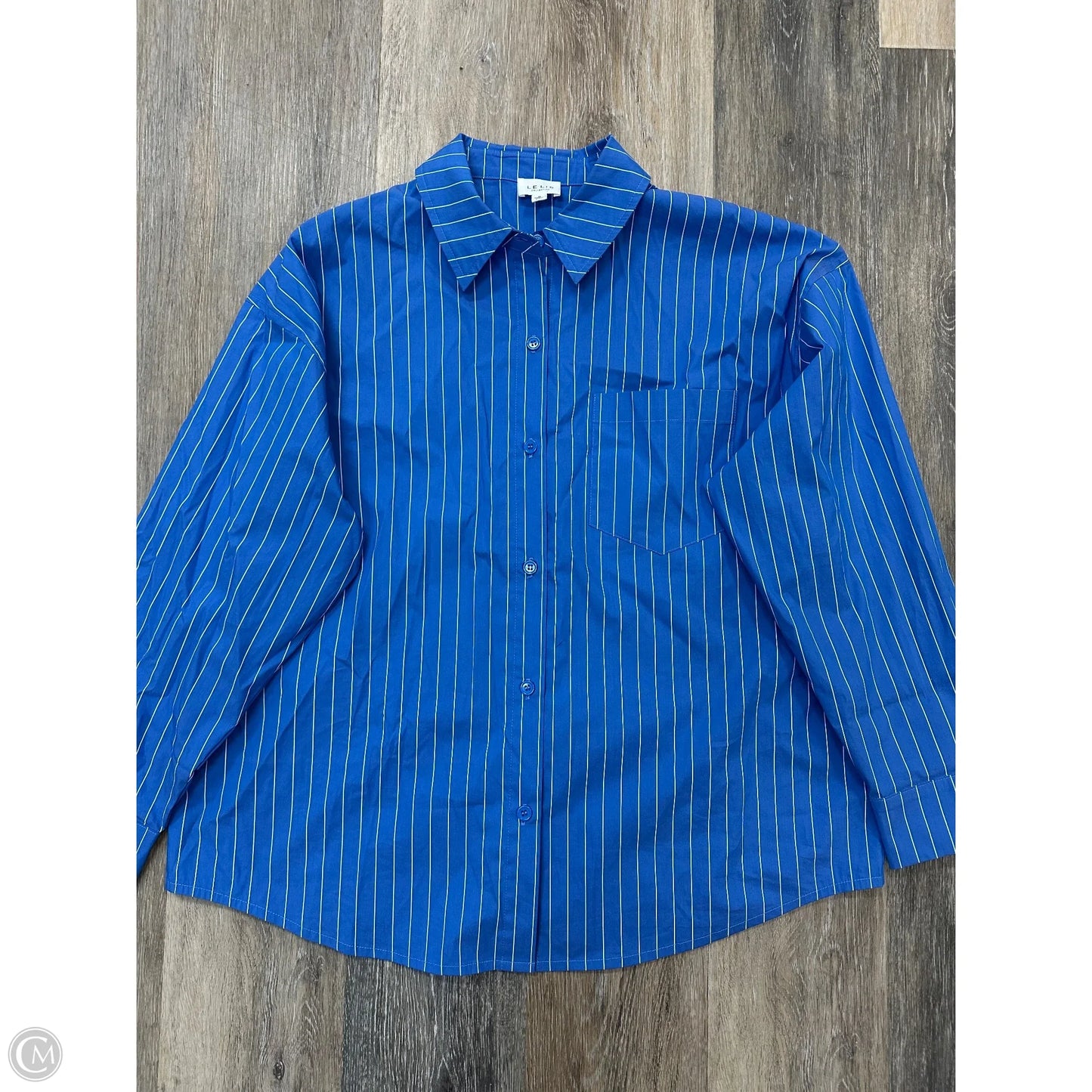 Blouse Long Sleeve By Le Lis In Blue, Size: S