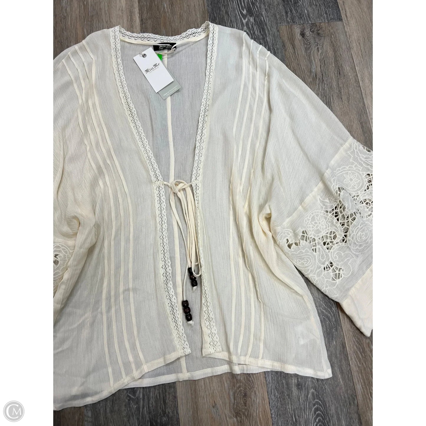 Blouse Long Sleeve By Miss Me In Cream, Size: Xs