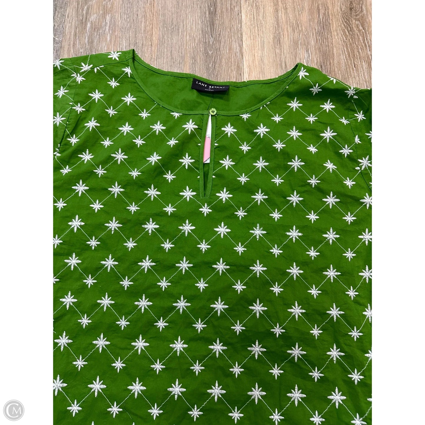 Blouse Short Sleeve By Lane Bryant In Green, Size: 4x