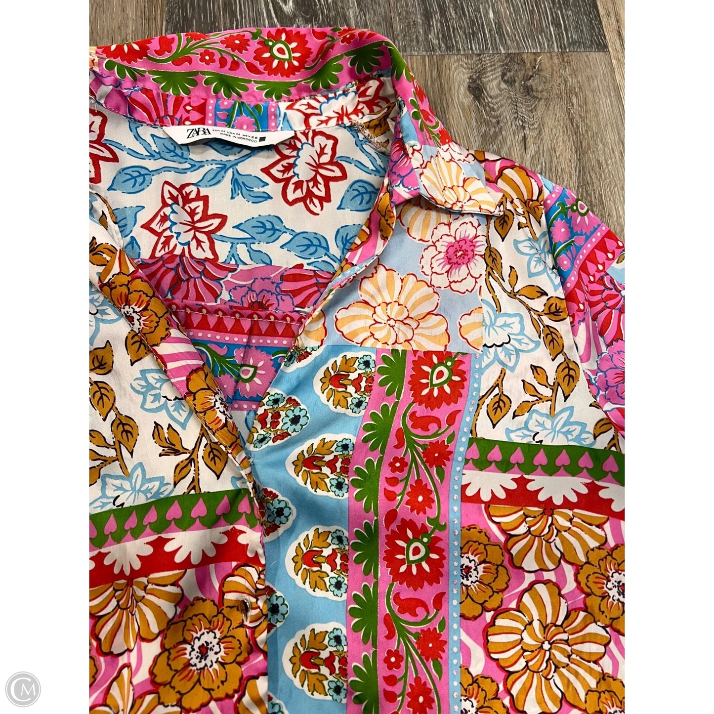 Blouse Long Sleeve By Zara In Pink, Size: M