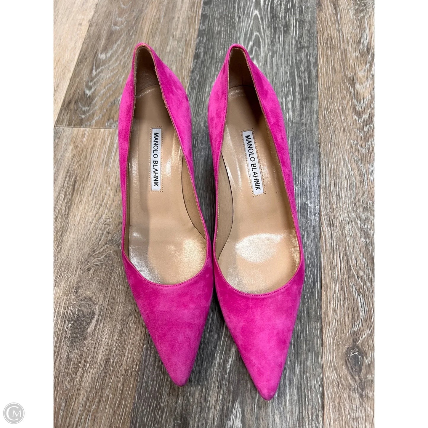Shoes Luxury Designer By Manolo Blahnik In Pink, Size: 8/38