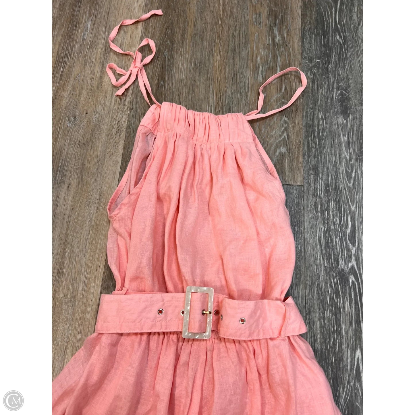 Romper Linen By Anthropologie Lusana In Pink, Size: 4