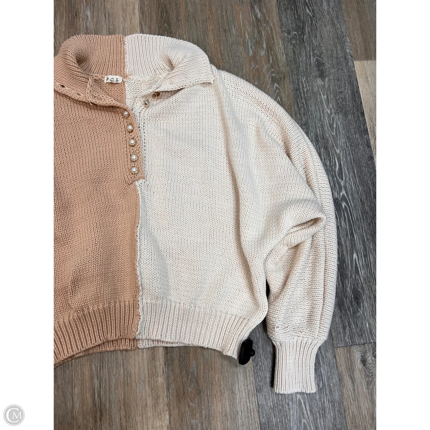 Sweater By Pol In Cream & Tan, Size: S