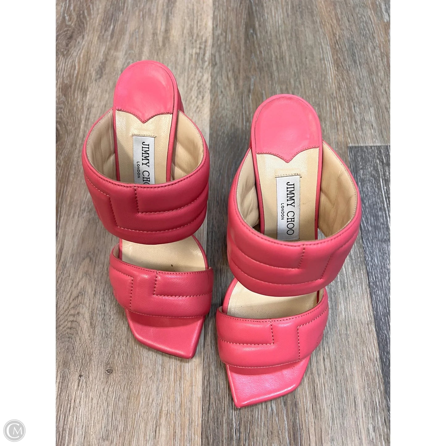 Sandals Luxury Designer By Jimmy Choo In Pink, Size: 9.5