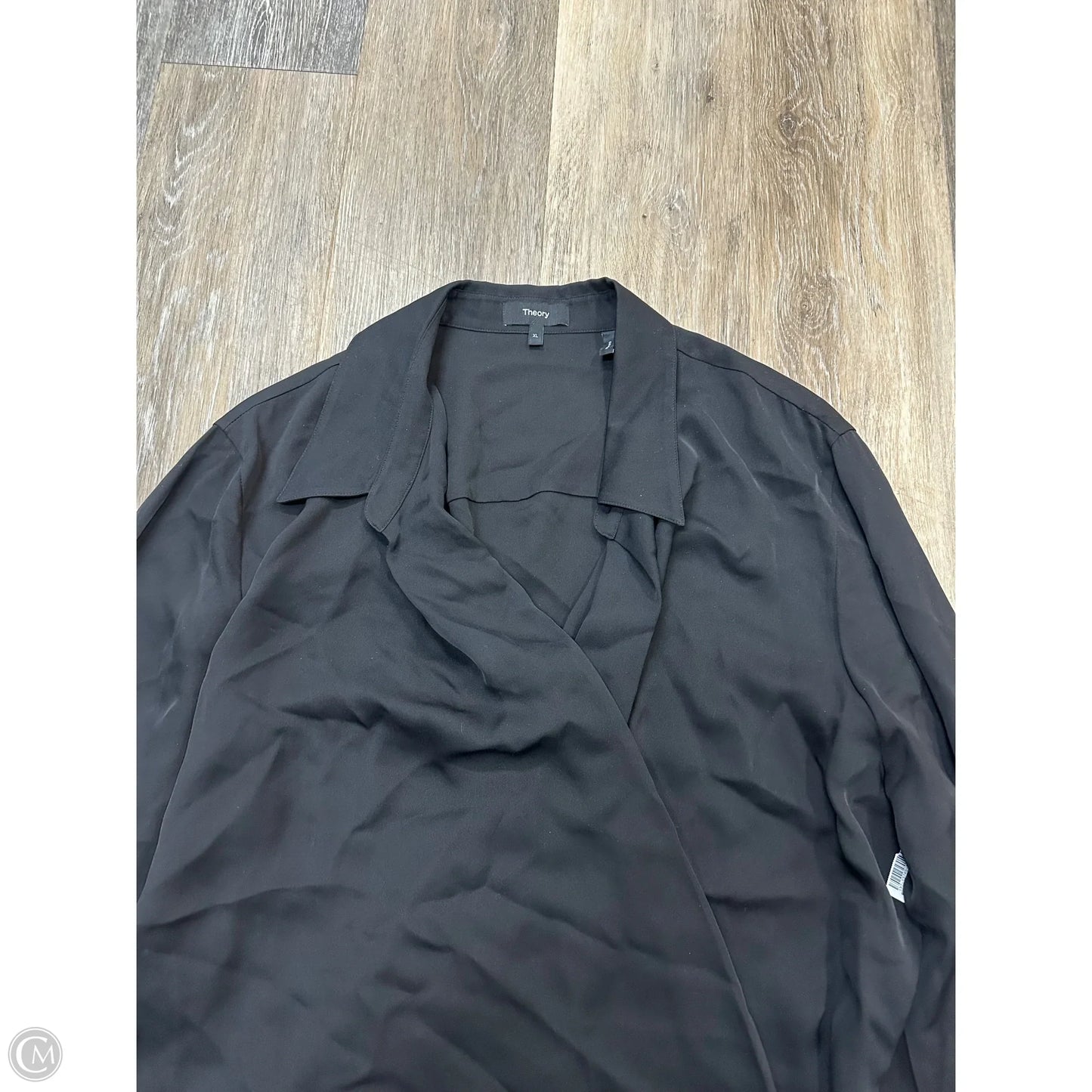 Blouse Long Sleeve By Theory In Black, Size: Xl