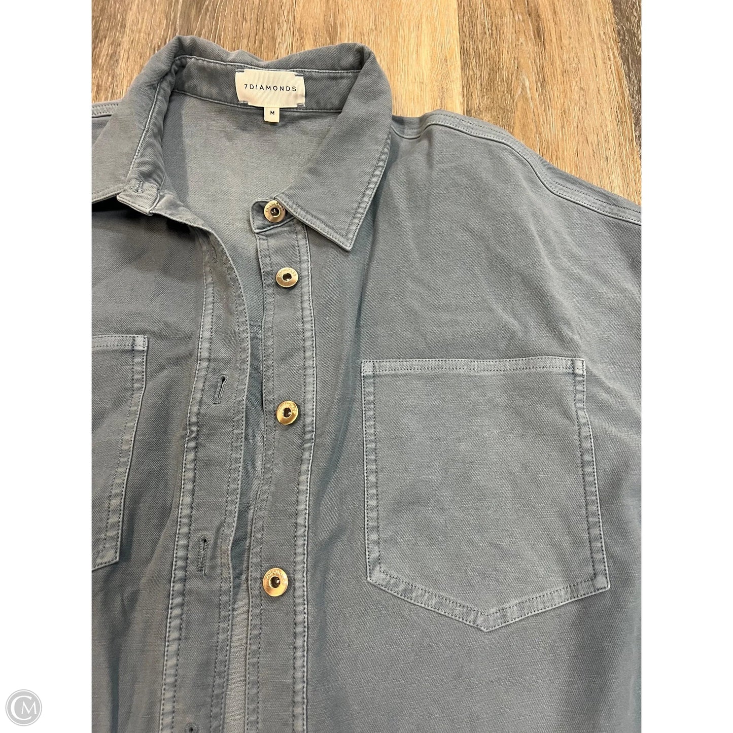 Jacket Shirt By 7 Diamonds In Blue, Size: M