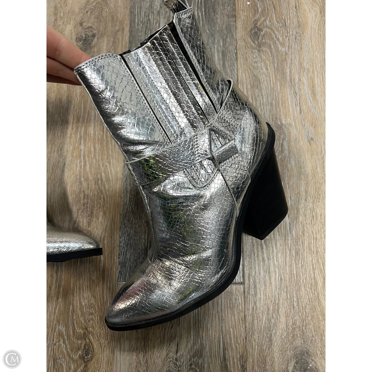 Boots Ankle Heels By Dolce Vita In Silver, Size: 8
