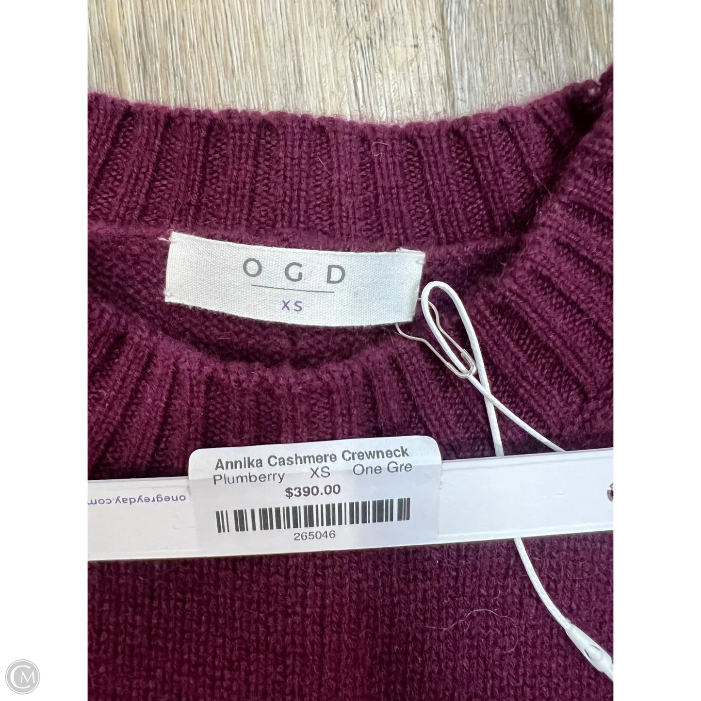 Sweater Cashmere By One Grey Day In Purple, Size: Xs