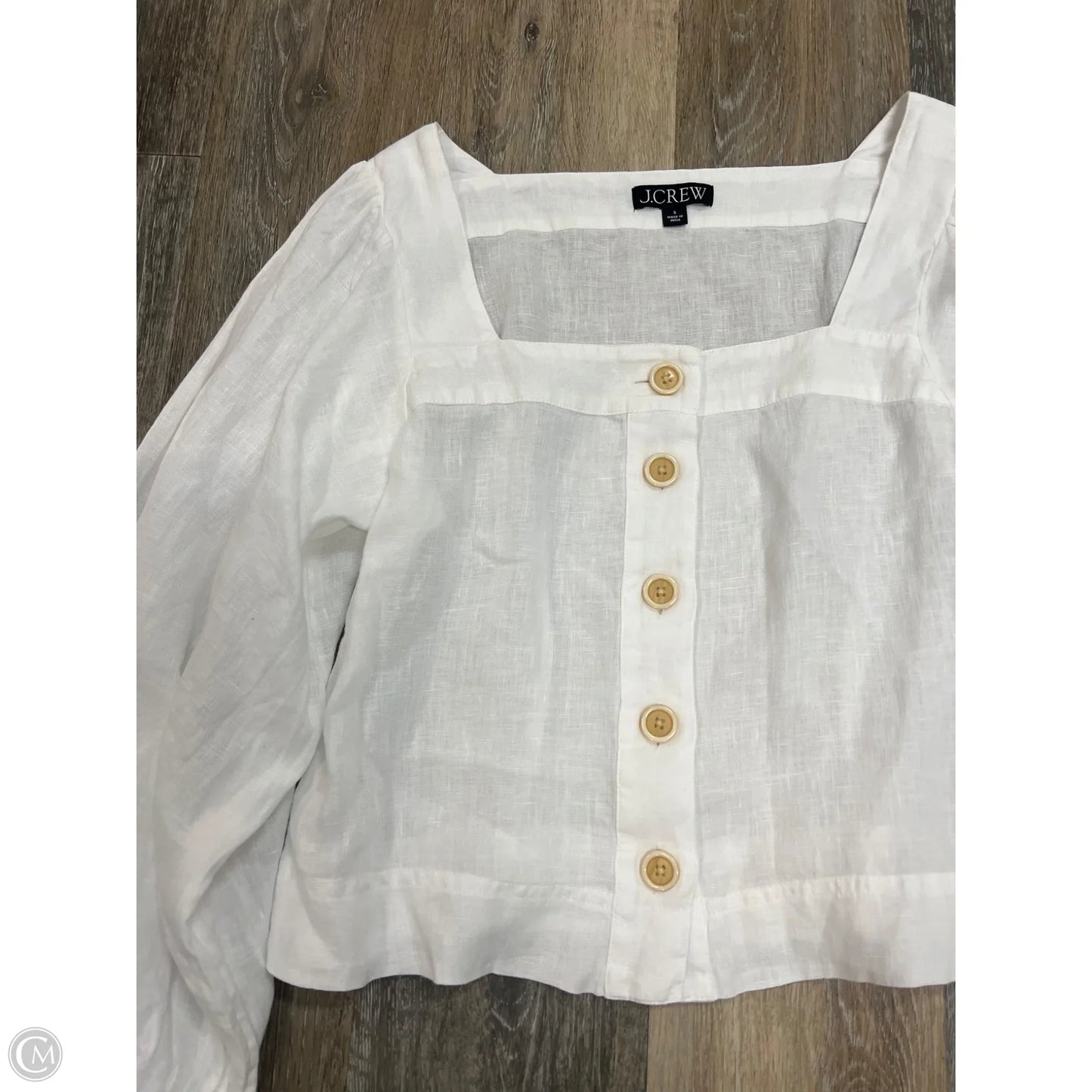 Blouse Long Sleeve By J. Crew In White, Size: S