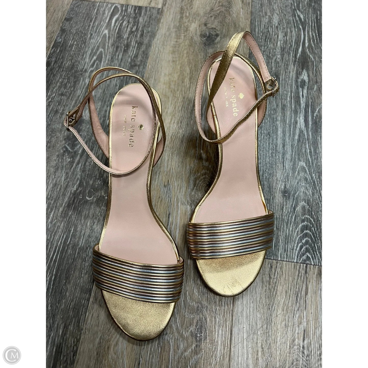 Sandals Designer By Kate Spade In Gold, Size: 10