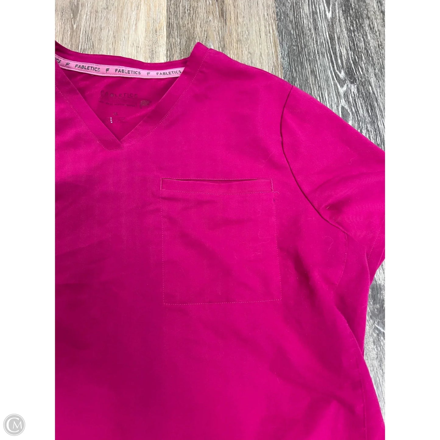 Scrub Top Short Sleeve By Fabletics In Pink, Size: Xl
