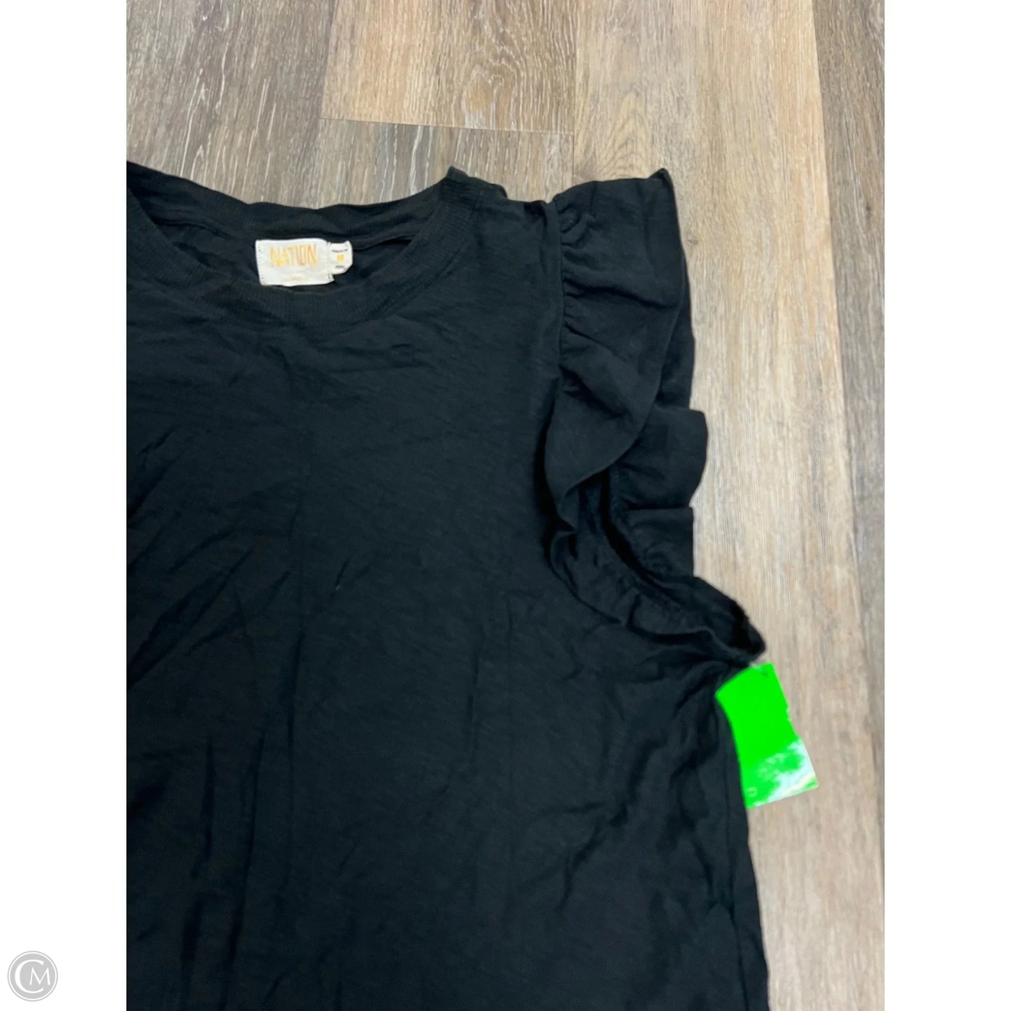 Top Short Sleeve By Nation In Black, Size: M