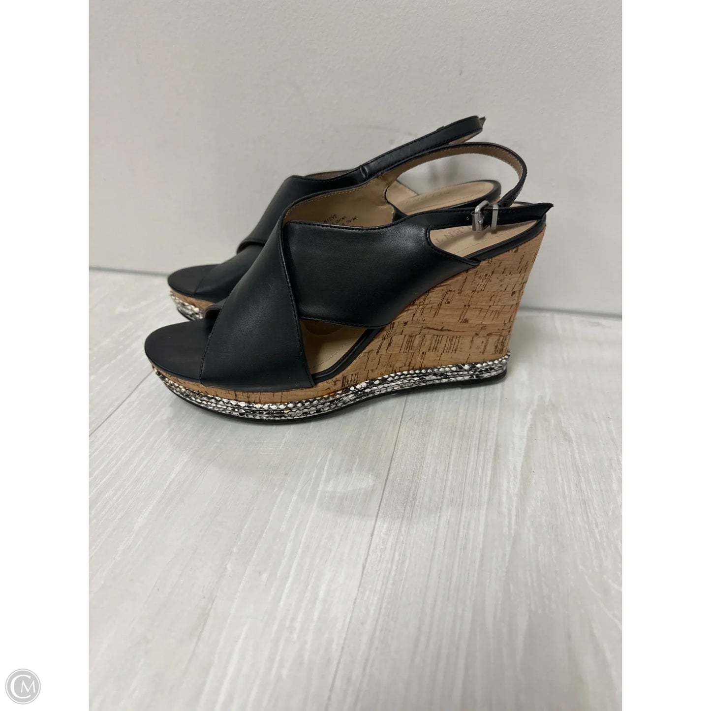 Sandals Heels Wedge By Ellen Tracy In Black, Size: 8.5