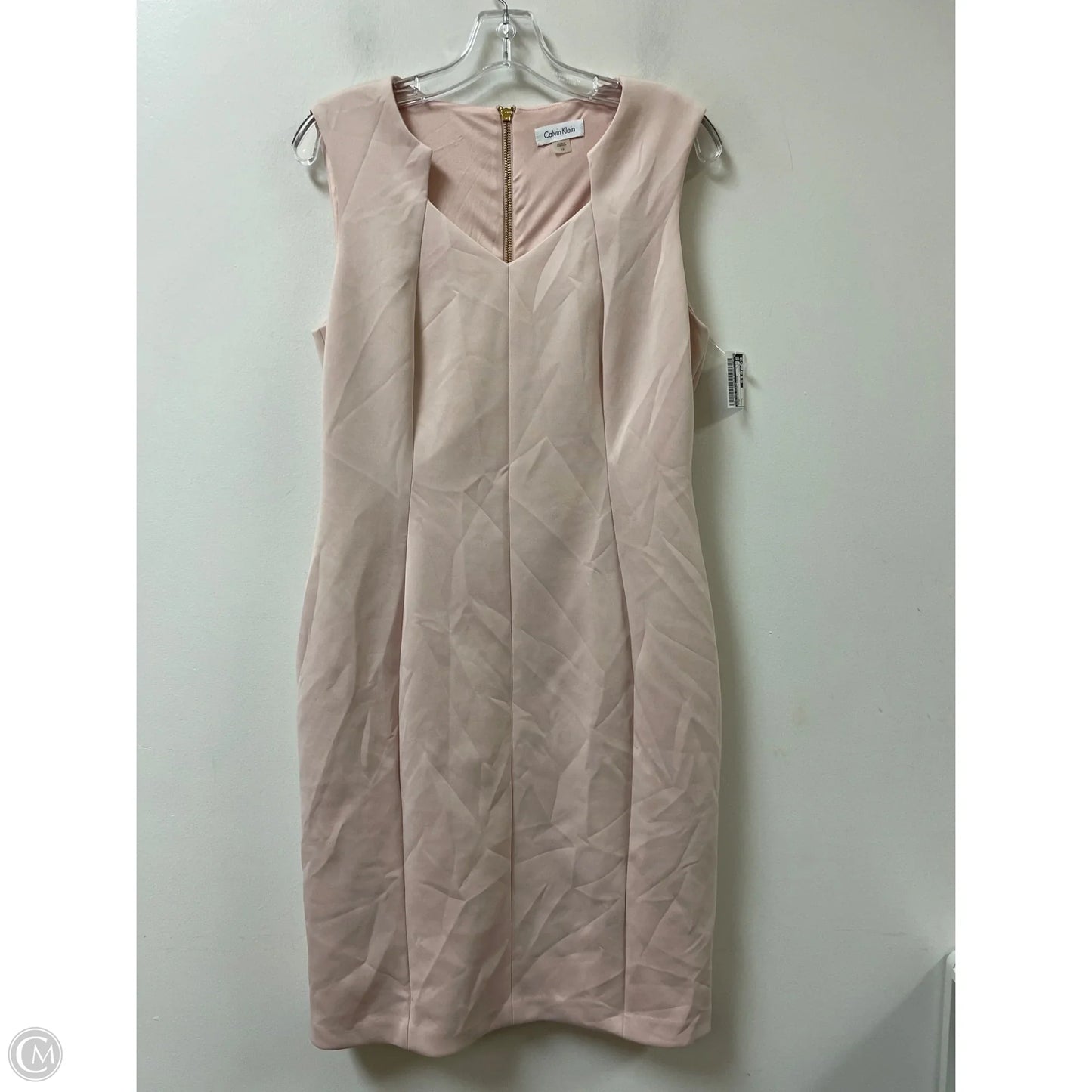 Dress Casual Midi By Calvin Klein In Pink, Size: L
