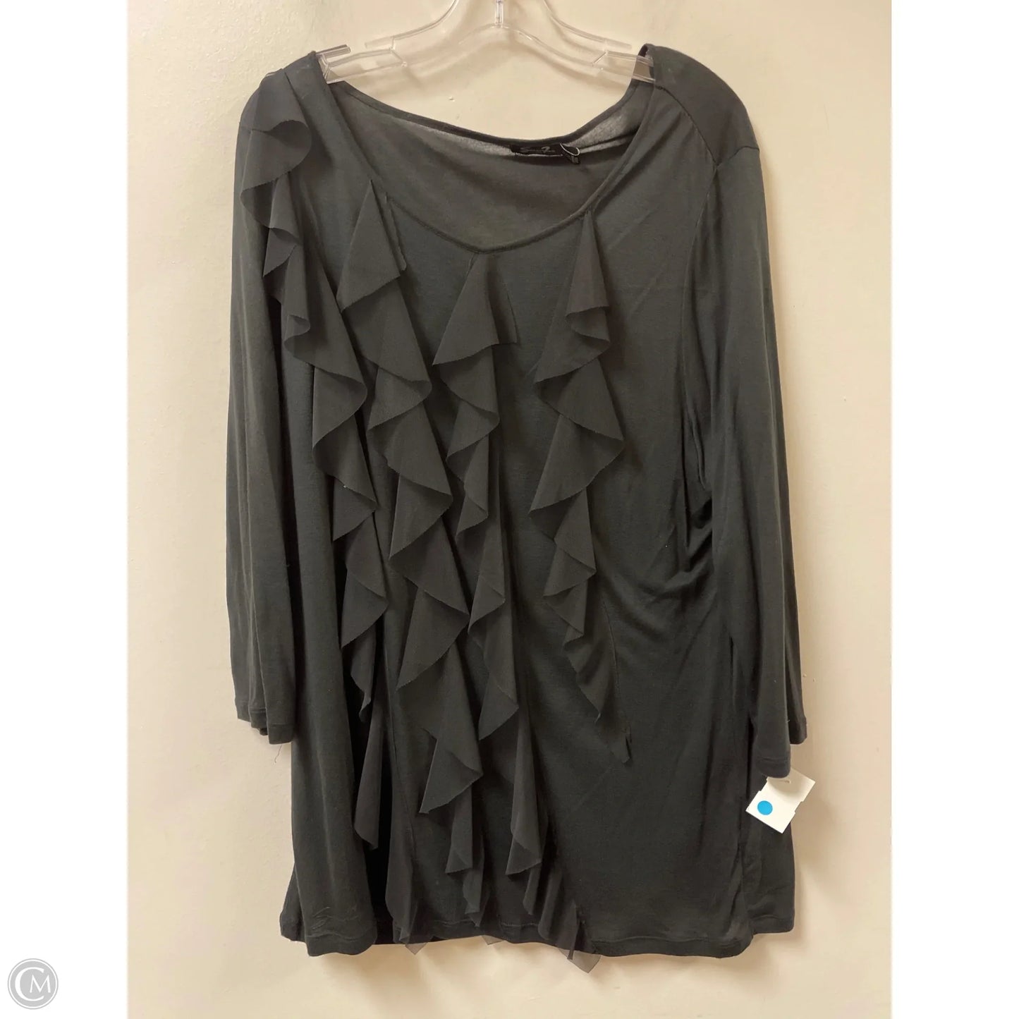 Top Long Sleeve By Seven 7 In Black, Size: 2x