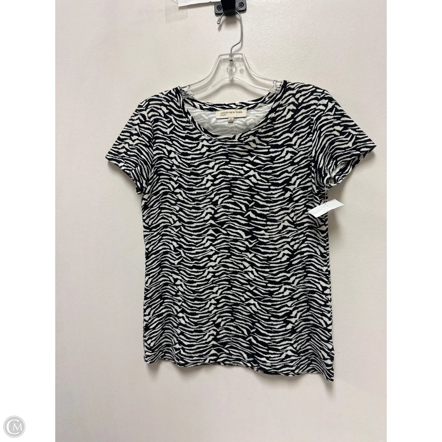 Top Short Sleeve By Jones New York In Black & White, Size: S