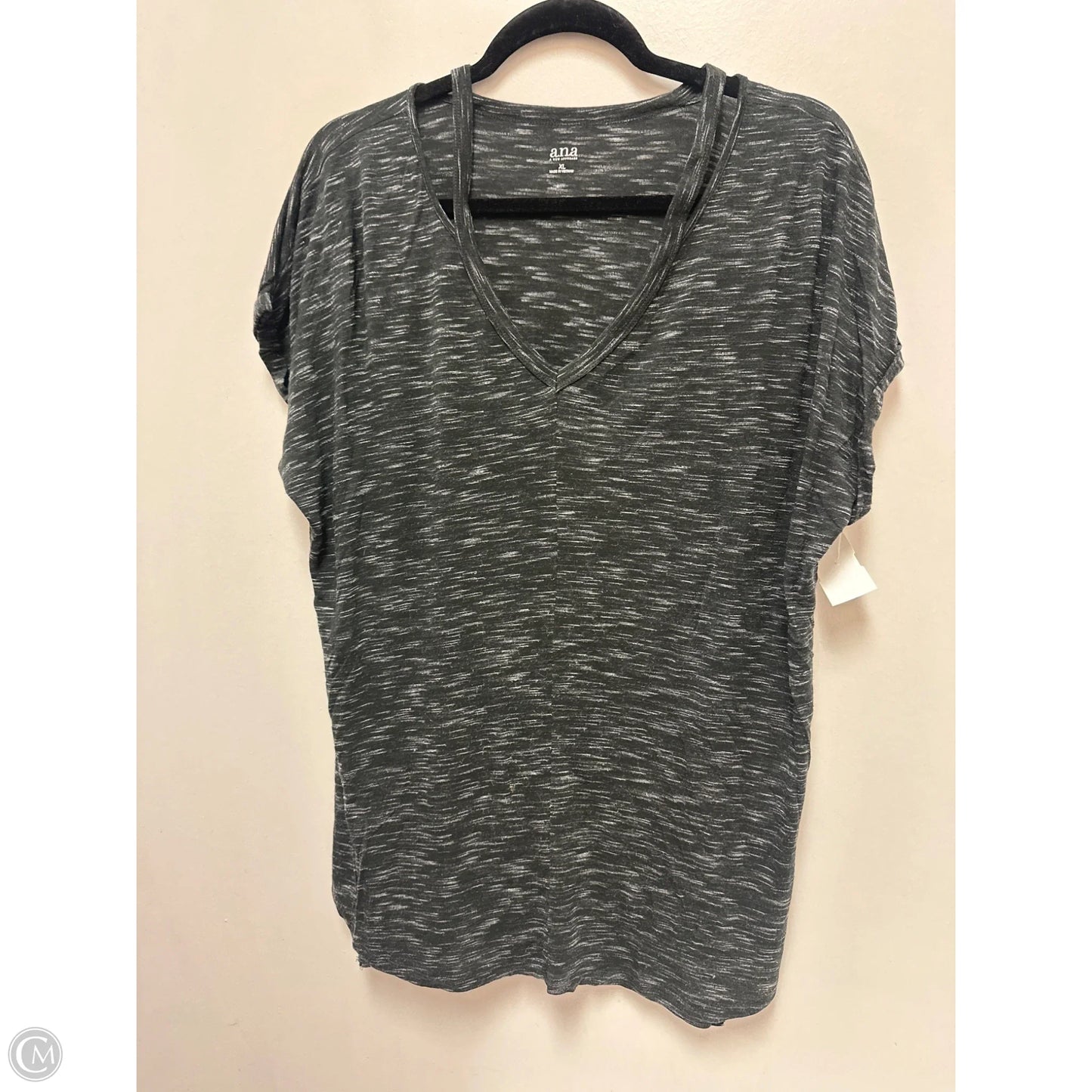 Top Short Sleeve By Ana In Black, Size: Xl