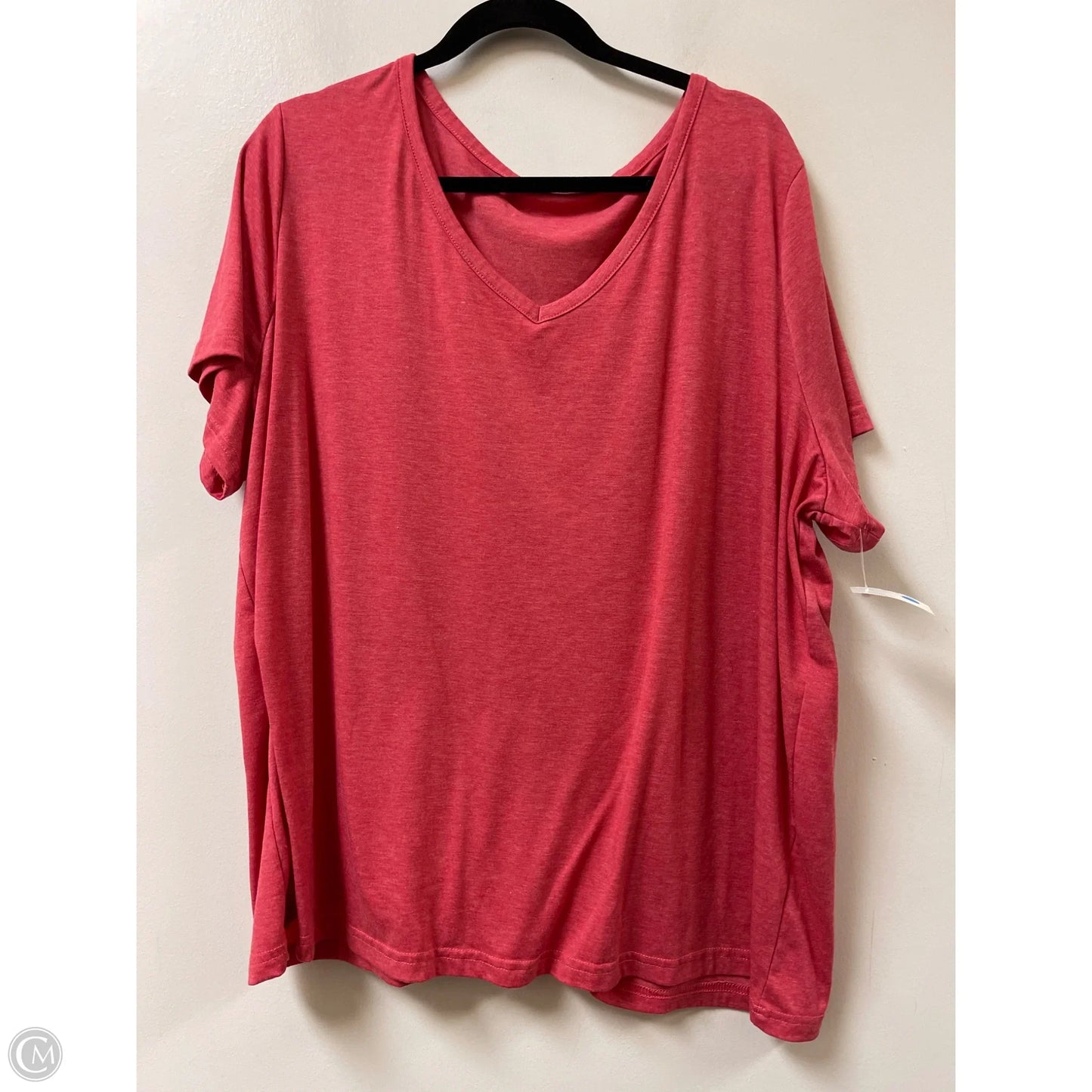 Top Short Sleeve Basic By Shein In Red, Size: 3x