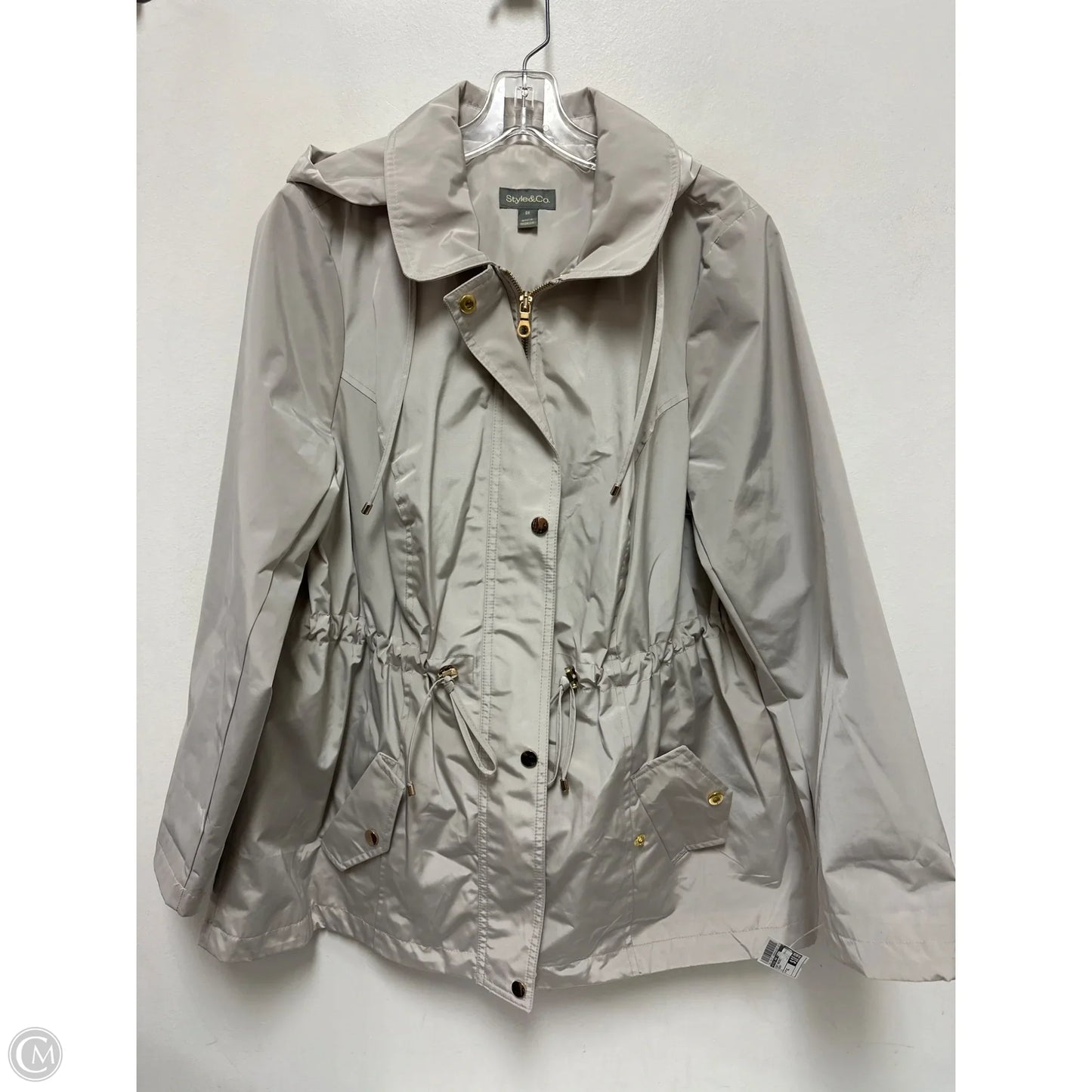 Coat Raincoat By Style And Company In Cream, Size: Xl