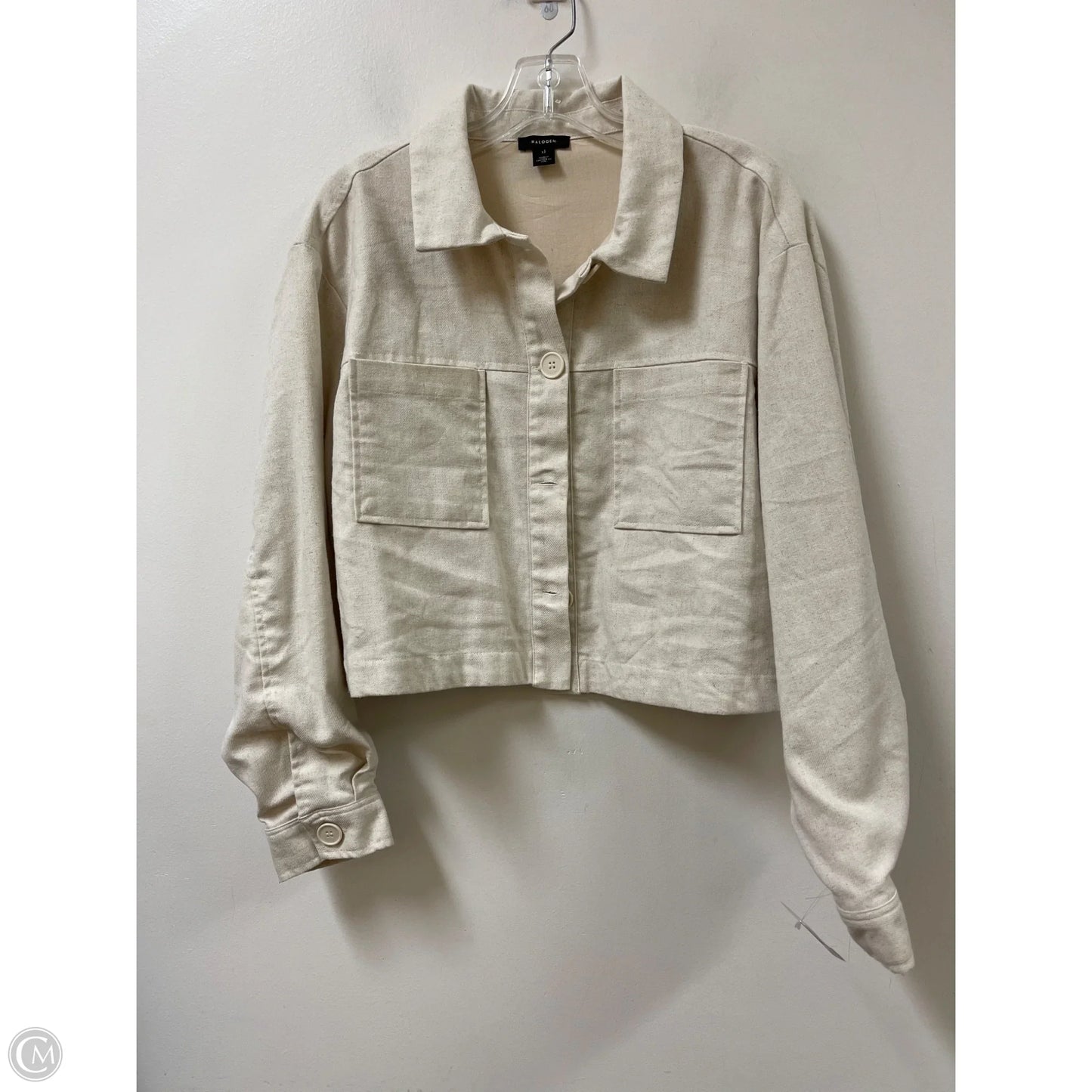Jacket Moto By Halogen In Cream, Size: Xl